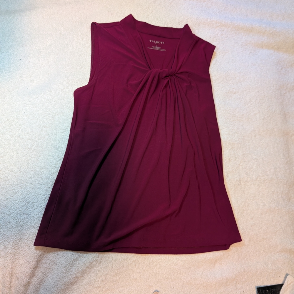 Talbots Women's Burgundy Sleeveless Top